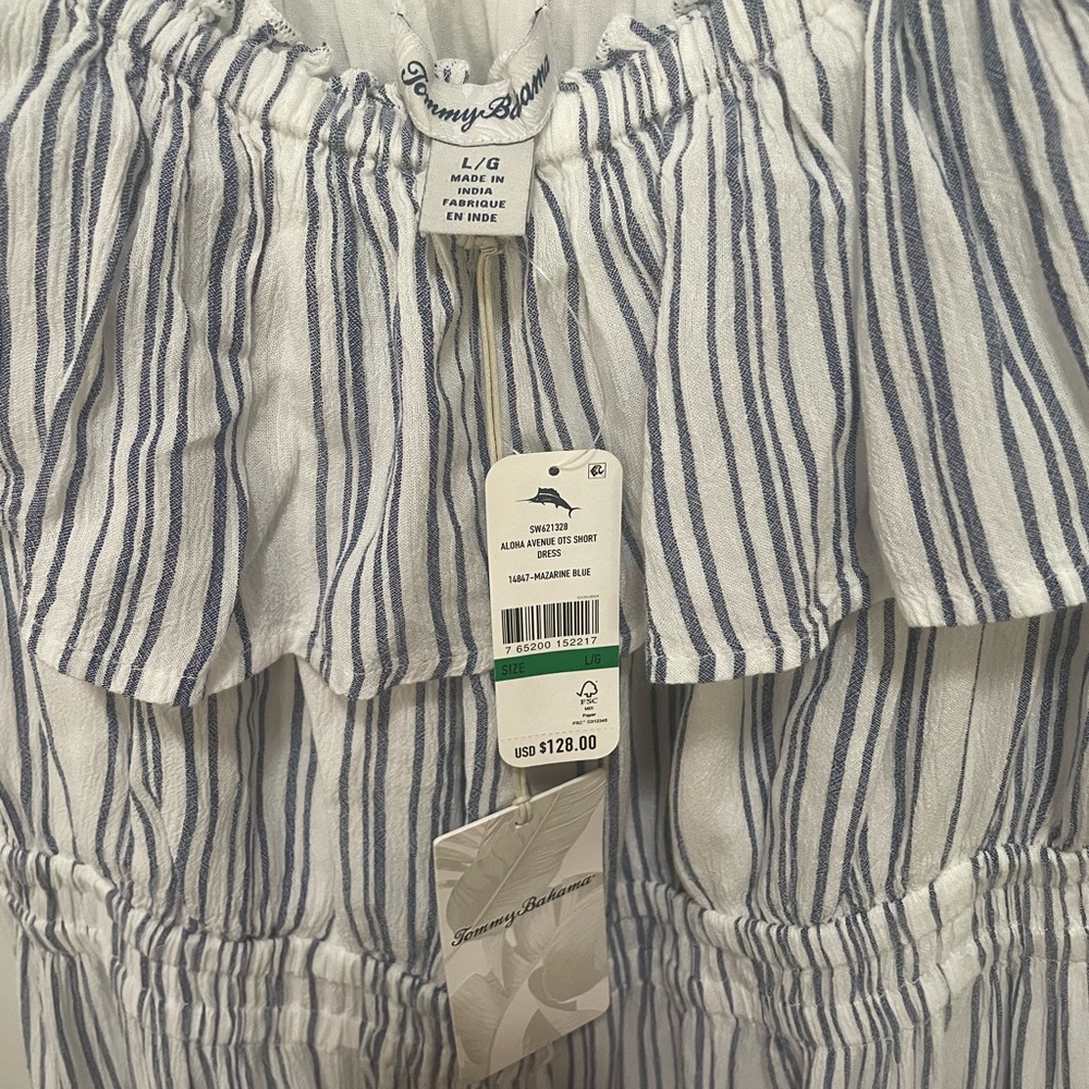 Tommy Bahama Blue and White Striped Dress - Picture 3 of 9